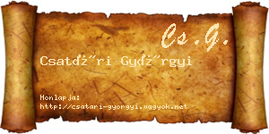 Csatári Györgyi névjegykártya